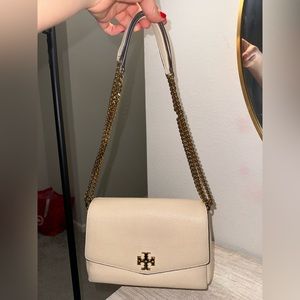 Tory Burch small Kira Leather Convertible Crossbody bag - Cream